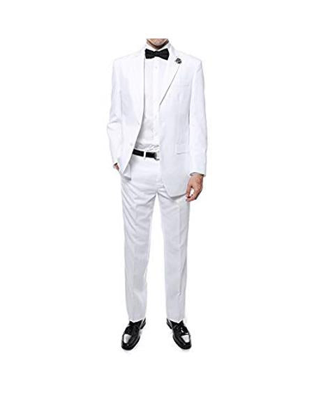 Men's Two Button White Cheap Priced Business Men's Slim Fit Suits Clearance Sale