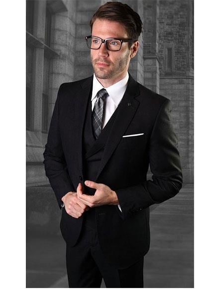 Men'S One Button Black Suit main image 0