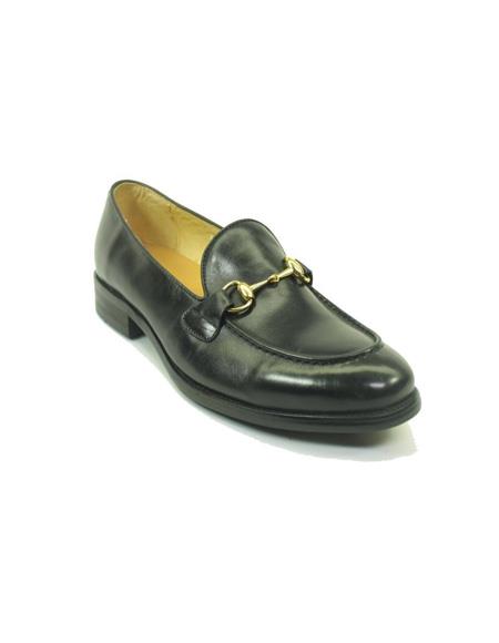 Men's Slip On Leather Stylish Dress Loafer by Carrucci - Black