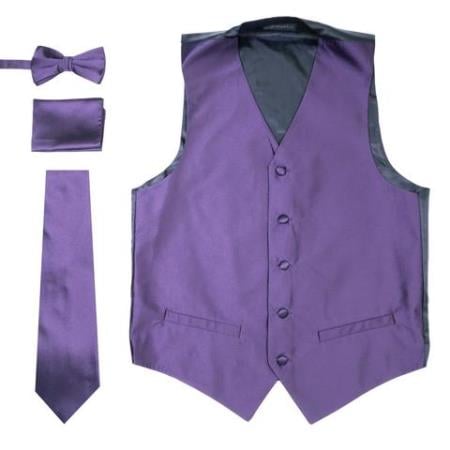 Men's Dark Purple Wedding Vest ~ Waistcoat