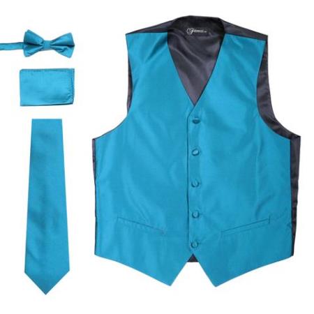 Men's Solid Royal Big and Tall Waist coat & Tie main image 0