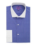 Blue Shirt White Collar