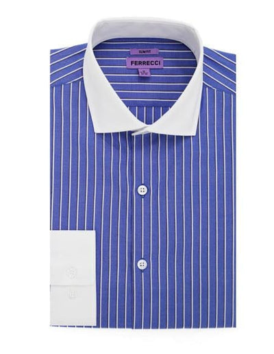 Blue Shirt White Collar