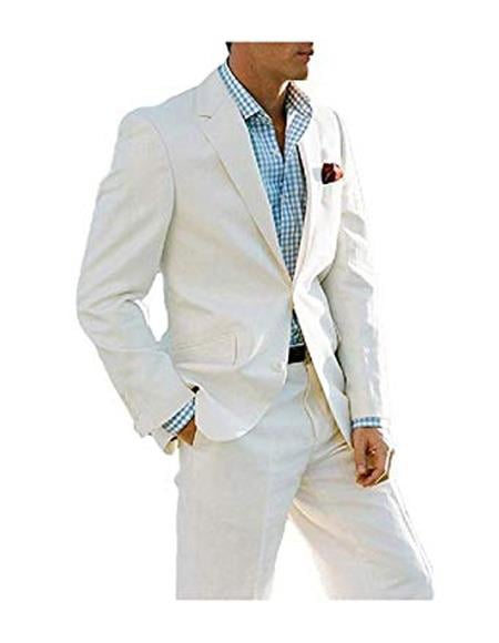 Men's Beach Wedding Attire Suit Menswear Ivory $199