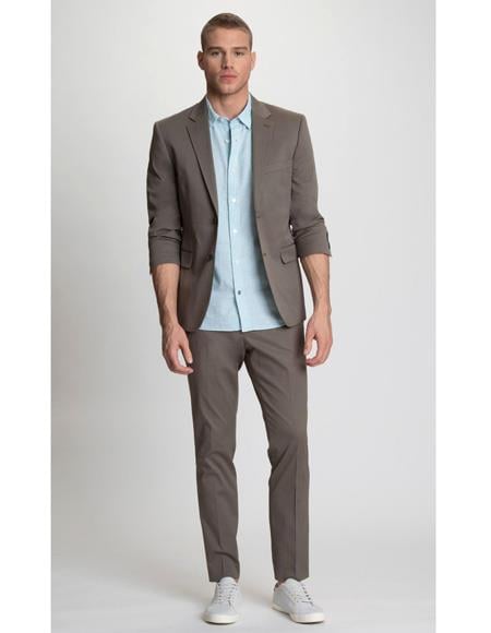Men's Grey  Beach Wedding Attire Suit Menswear