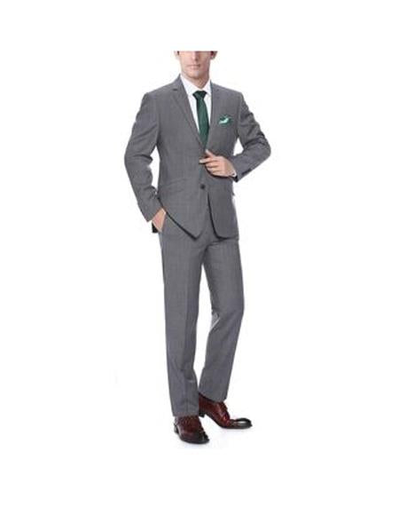 Renoir Suits - Renoir Fashion Mens Dark Grey Classic Fit Suit
