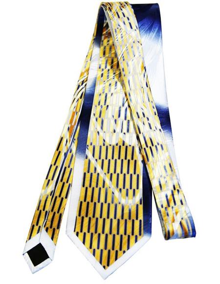 Men's Extra Long Gold Silk Tie
