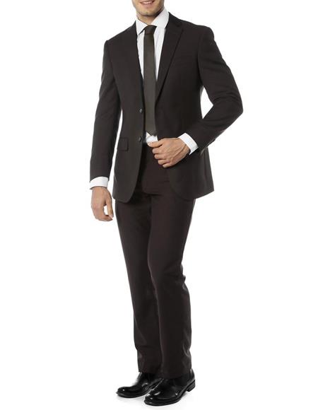 Men's Notch Label Slim Fit Suit Black