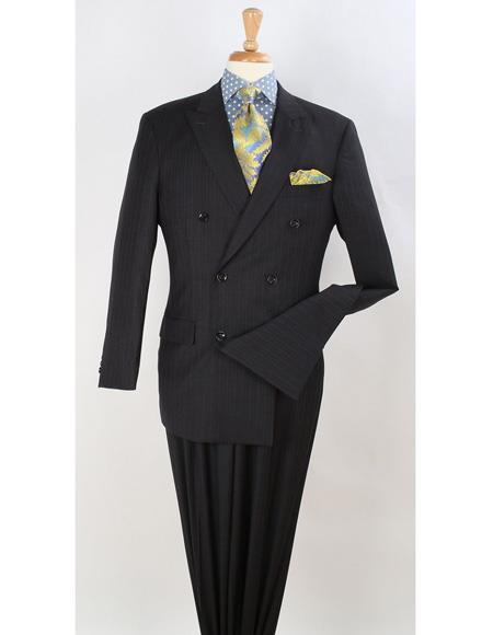 Men's Double Breasted Suits Men's Black Suit Peak Lapel