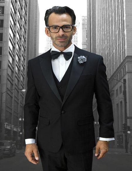 Alberto Black 1-Button Peak Tuxedo