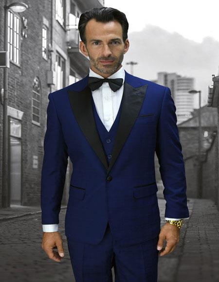 Alberto Sapphire 1-Button Peak Tuxedo