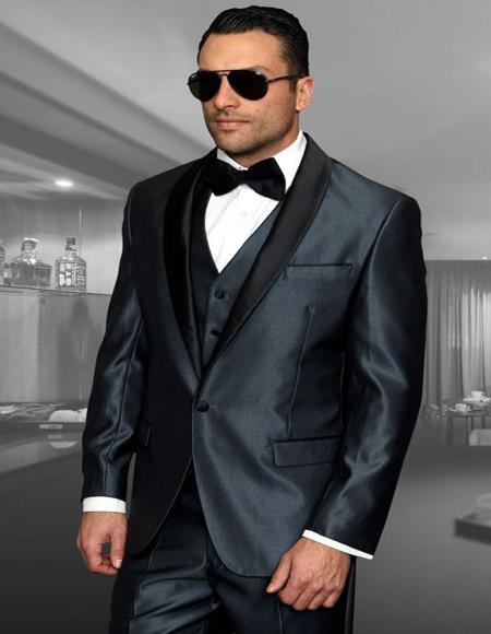 Wynn Blue 1-Button Shawl Tuxedo