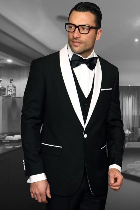 Encore Black 1-Button Shawl Tuxedo