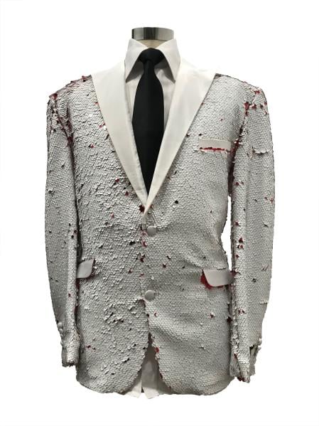 Men's White Two Button Suit