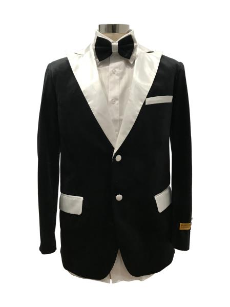 Men's Two Button Black Suit