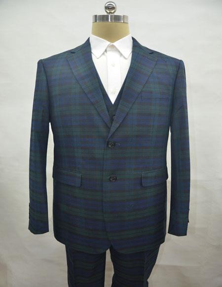PLAID-235 Green Suit