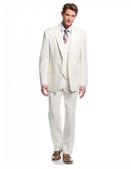 Off ~ Ivory ~ Cream White Suit for Men Casual Wedding Suit 3 Pieces Jacket Blazer Groom
