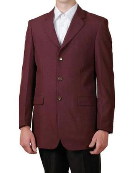 Men's Burgundy Poly Poplin Classic Fit Lucci Suit