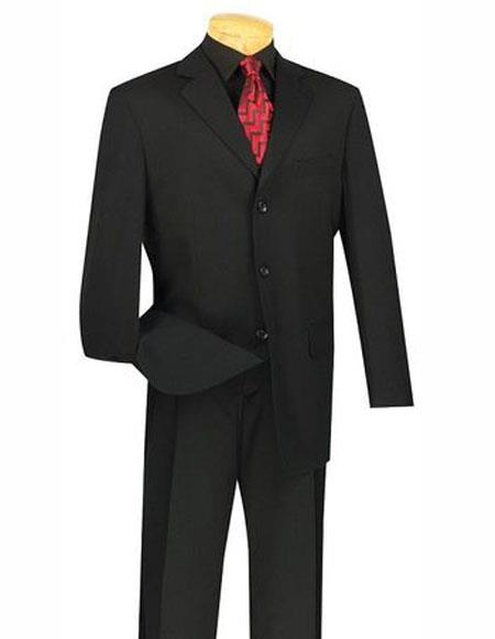 Men's Lucci Suit Black Three Button