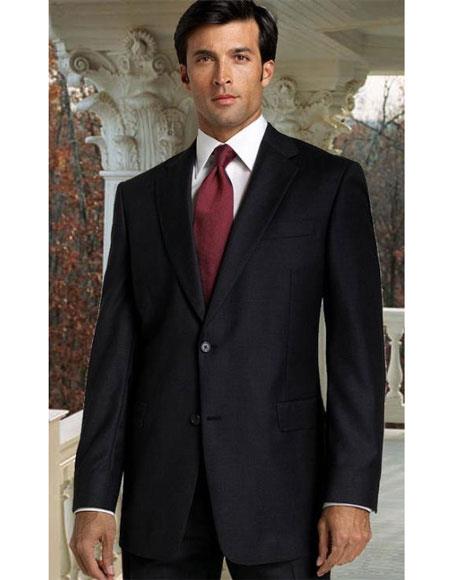 Athletic Cut Classic Suits Men's suit Classic Relax Fit Pleated Pants 19 Inch Bottom Dark Navy