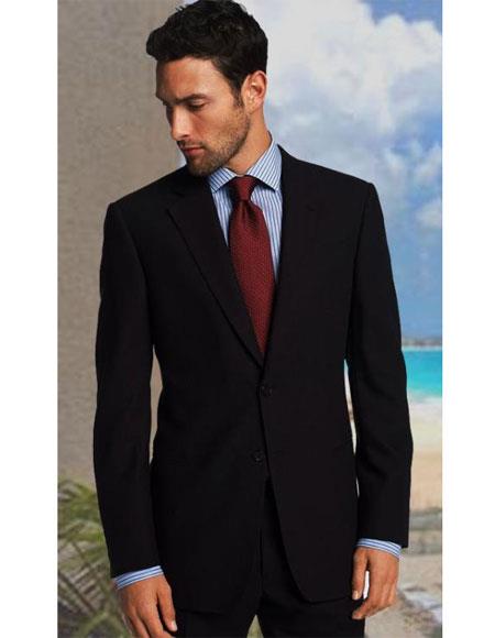 Athletic Cut Classic Suits Men's suit Classic Relax Fit Pleated Pants 19 Inch Bottom Black