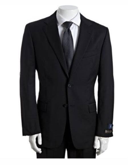 Athletic Cut Classic Suits Men's suit Classic Relax Fit Pleated Pants 19 Inch Bottom Black