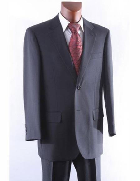 Athletic Cut Classic Suits Men's suit Classic Relax Fit Pleated Pants 19 Inch Bottom Black