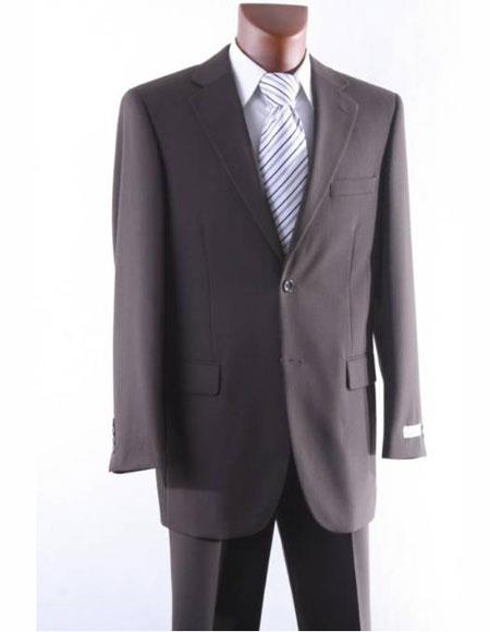 Athletic Cut Classic Suits Men's suit Classic Relax Fit Pleated Pants 19 Inch Bottom Brown