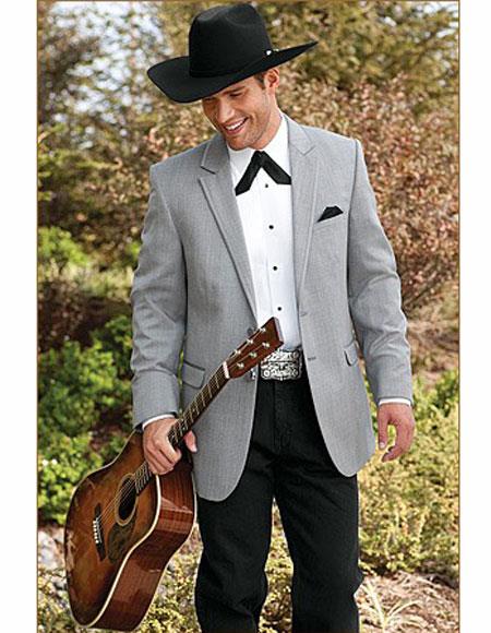 Men's Button Closure Gray Wedding Suit