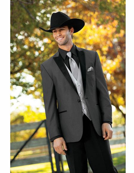 Men's Wedding Cowboy Suit Jacket perfect for wedding Charcoal