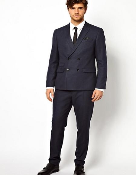 Double Breasted Suits Slim Fit Wool Suit 4 Buttons Style 2020 New Formal Style