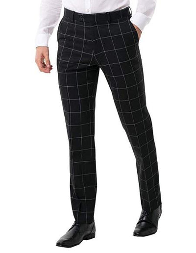 Black Windowpane Pants