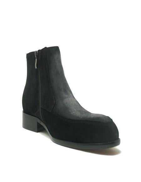 Mens Dress Ankle Boots Black/Gray Genuine Caiman Belly Two Tone Dress Boot