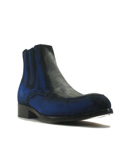 Mens Dress Ankle Boots Two Tone Suede Chelsea Cheap Priced Men's Dress Boot With jeans or Suit Best Fashion Dressy Leather Boot! In Black/Gray
