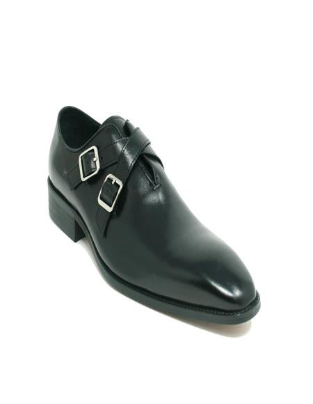 Carrucci Cross Strap Leather Stylish Dress Loafer In Black