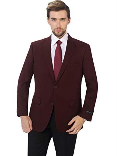 Men's Burgundy Classic Fit Sport Coat