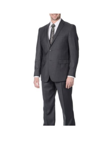 Gray 2 Button Closure Double Vent Graduation Suit For boy / Guys