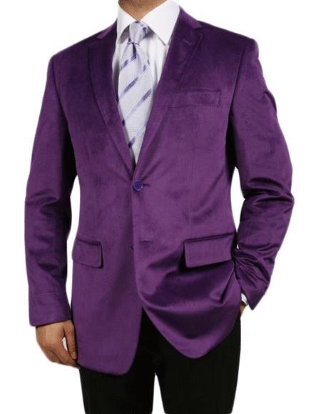 Velour Men's blazer Jacket PURPLE VELVET BLAZERS FOR MEN