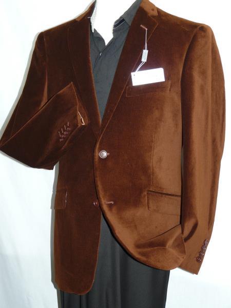 Velour Men's blazer Jacket Men's Brown Dancing Jacket Formal or Casual Soft Cotton