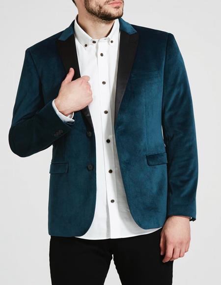 Velvet Tuxedo velour Men's blazer Jacket + Gold main image 1