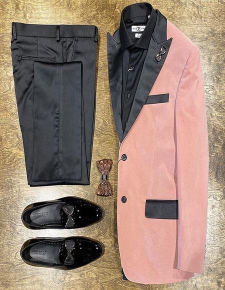Men's Pink Velvet Suit or Tuxedo Jacket for Prom 2026