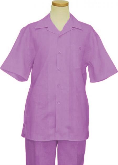 Men's Lilac 2 Piece Summer Walking Casual Suit
