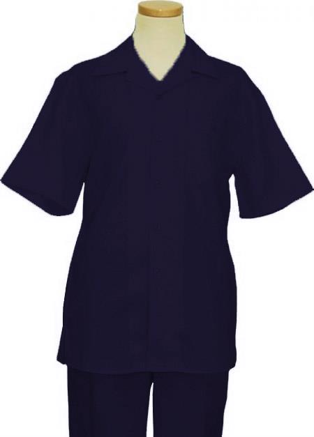 Linen Walking Suit Navy