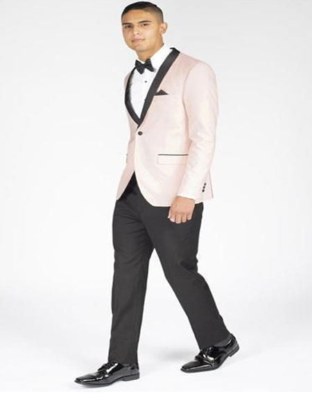 Men's Pink Two Flap Front Pockets Blush Suit