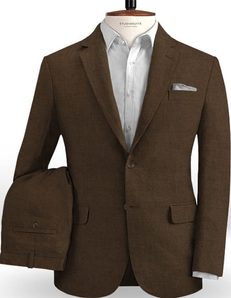 Men's 2 Button  Brown Suit main image 1