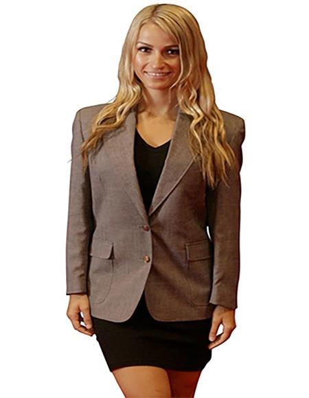 Two Button women Blazer In Grey