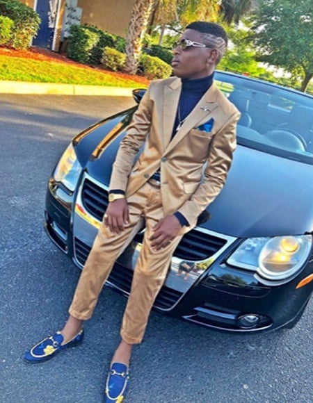 Men's Gold Peak Lapel Shiny Flashy Gold Suit