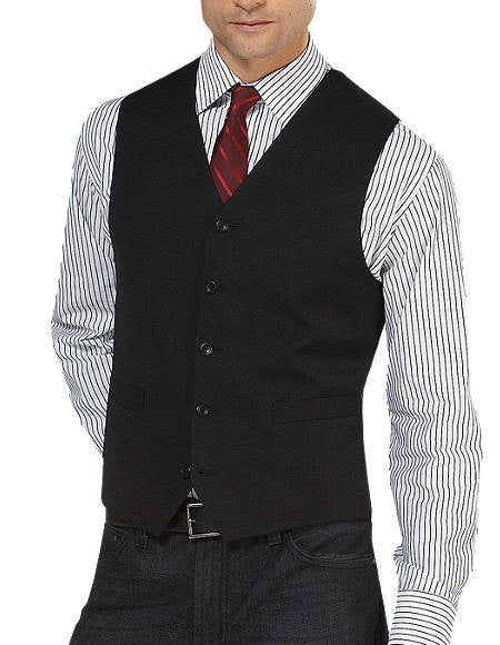 Black 5 Button Besom pocket Platinum Suit