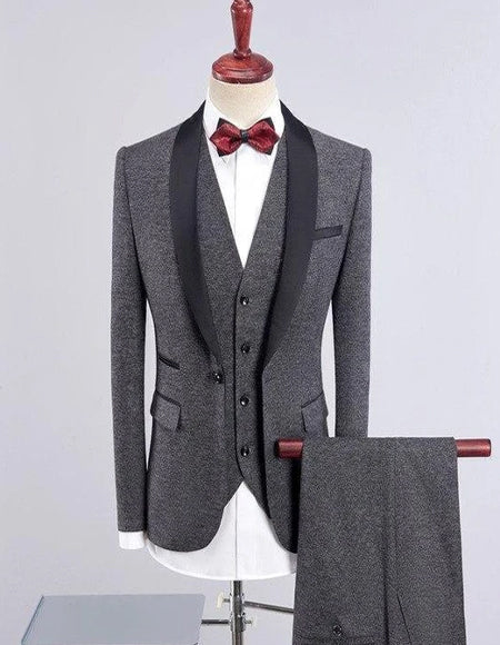 Men's Wedding ~ Prom 2026 Shawl Collar Vested 3 Pieces Tuxedos
