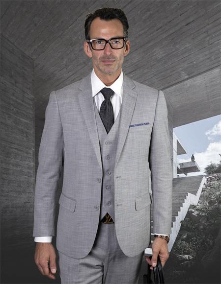 Two Button Ultra Slim Fit Prom 2026 Suit / Wedding Suit In Gray